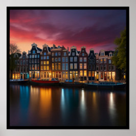 Charmante stad van Amsterdam Poster