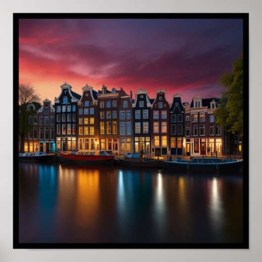 Charmante stad van Amsterdam Poster (Voorkant)