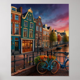 Charmante stad van Amsterdam Poster