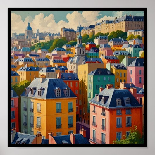 Charmante stad van Parijs Poster (Voorkant)