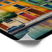 Charmante stad van Parijs Poster (Hoek)