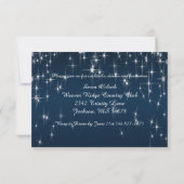 Charmante Starstruck bruiloft Navy Blue - Receptie Kaart (Achterkant)