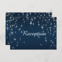 Charmante Starstruck bruiloft Navy Blue - Receptie Kaart