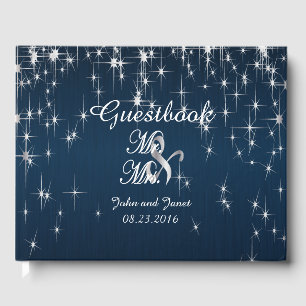 Charmante ster geslagen bruiloft gastenboek