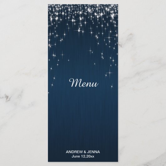 Charmante ster geslagen bruiloft menu (Achterkant)