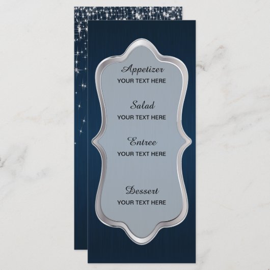 Charmante ster geslagen bruiloft menu (Voorkant / Achterkant)