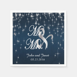 Charmante Ster Verliefde Bruiloft | Marineblauw Servet