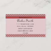 Charmante Stippen en strepen (aardbeien) Visitekaartje (Achterkant)