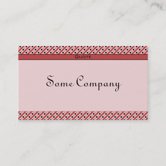 Charmante Stippen en strepen (aardbeien) Visitekaartje (Voorkant)