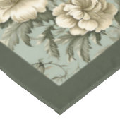 Charmante  stoffige groene en gouden bloemen tafelkleed (Gekanteld)