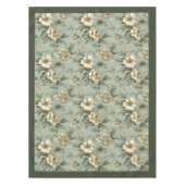 Charmante stoffige groene en gouden bloemen tafelkleed (Voorkant)