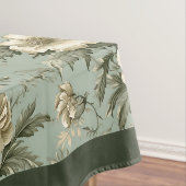 Charmante  stoffige groene en gouden bloemen tafelkleed (Voorbeeld)