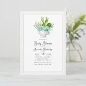 Charmante Succulent Teacup Baby shower Kaart (Staand voorkant)