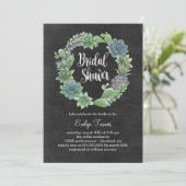 Charmante succulenten bruids douche uitnodiging (Staand voorkant)