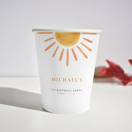Charmante Sunshine verjaardagsbekers elke leeftijd Papieren Bekers