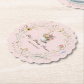 Charmante Tea Party Baby shower Teacup Onderzetter (Gekanteld)