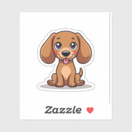 Charmante teckel, Kawaii Aanbiddelijk, Klein Sticker