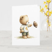 Charmante Teddy Bear Football Speler Blank Groet Kaart (Gele Bloem)