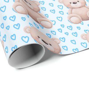 Charmante Teddy Bear Gift Wrap – voor Baby Boy Cadeaupapier