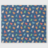 Charmante Teddyberen en Snowflakes inpakpapier (Vlak)