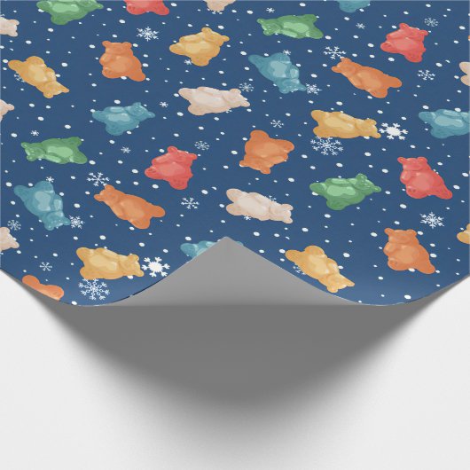 Charmante Teddyberen en Snowflakes inpakpapier (Hoek)