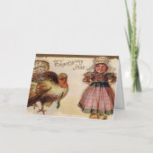 Charmante Thanksgiving Joy Turkije Feestelijk Folie Wenskaart (Voorkant)