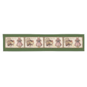 Charmante Thanksgiving Turkije Pilgrim Meisje Fees Korte Tafelloper (Horizontaal)