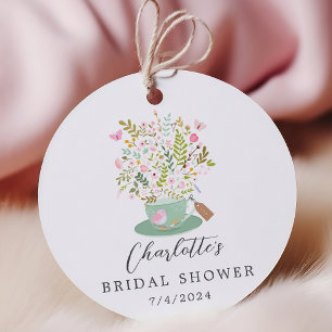 Charmante Thee Bruiloftsshower Favor Gift Tag met Bedankjes Labels