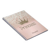 Charmante Tiara, Prinses, Glitter Bokeh  Notitieboek (Rechterzijde)