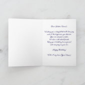 Charmante tijdloze blauwe en witte rozen verjaarda kaart (Binnen)