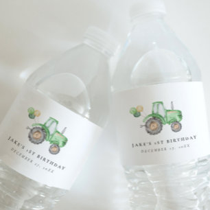 Charmante Tractor Waterfles Label Etiket