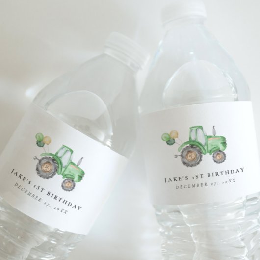 Charmante Tractor Waterfles Label Waterfles Etiket