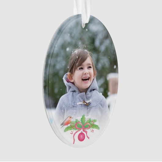 Charmante trendy Waterverf vakantiefoto Ornament (voorkant)