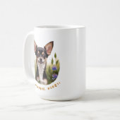 Charmante Tri-Color Chihuahua Ochtend Koffiemok (Voorkant links)