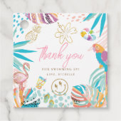 Charmante tropische partij bedankjes labels (Voorkant)