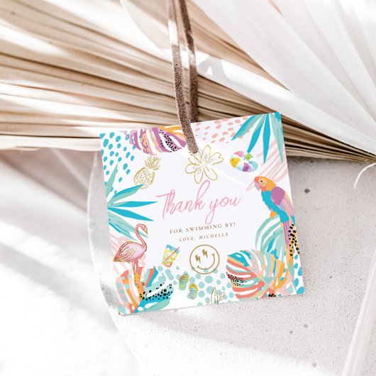 Charmante tropische partij bedankjes labels