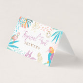 Charmante tropische party voedsellabels kaart (Voorkant)