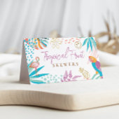 Charmante tropische party voedsellabels kaart