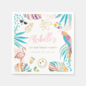 Charmante tropische thema verjaardag servet (Voorkant)