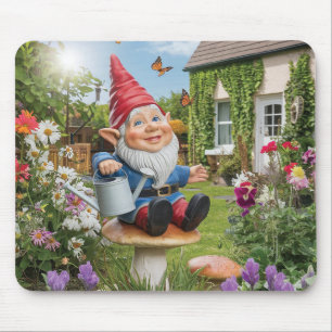 Charmante Tuin Gnome met Watering Can Muismat