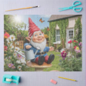 Charmante Tuin Gnome met Watering Can Tissuepapier (Craft)