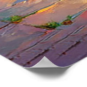 Charmante tuinbank versierd met bloemen poster (Hoek)