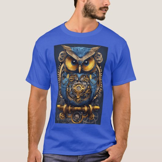 "Charmante Uil Print T-shirt - pronken met je veer (Voorkant)