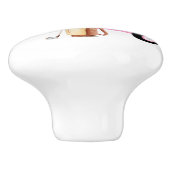 Charmante unieke roze groene golfkar keramische knop (Zijkant)