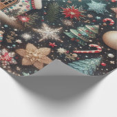 Charmante vakantie Cottage kerst Cadeaupapier (Hoek)