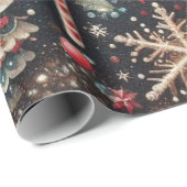 Charmante vakantie Cottage kerst Cadeaupapier (Rol Hoek)