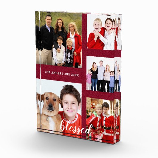 Charmante Vakantie Familie Foto Collage Monogram (Rechts)