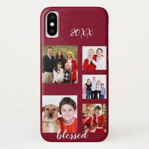 Charmante Vakantie Familie Foto Collage Monogram Case-Mate iPhone Case