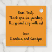 Charmante vakantie met rode en gouden karikatuur bedankjes labels (Achterkant)