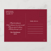 Charmante vakantiefamilie fotocollage monogram feestdagenkaart (Achterkant)